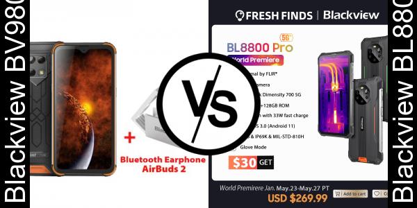 Compare Blackview BV9800 vs Blackview BL8800 Pro - Phone rating
