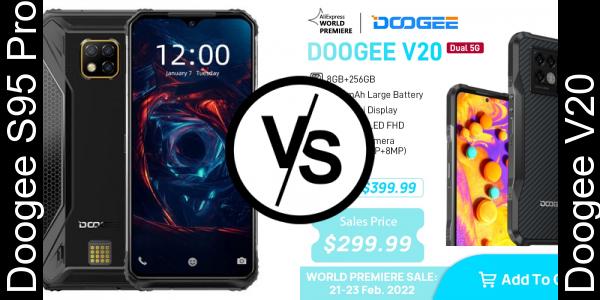 Compare Doogee S95 Pro vs Doogee V20 - Phone rating