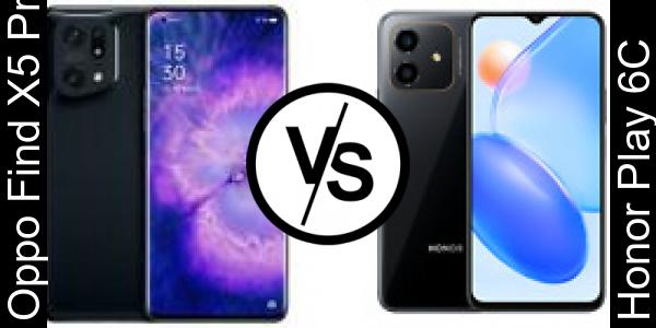 Compare Oppo Find X5 Pro vs Honor Play 6C - Phone rating