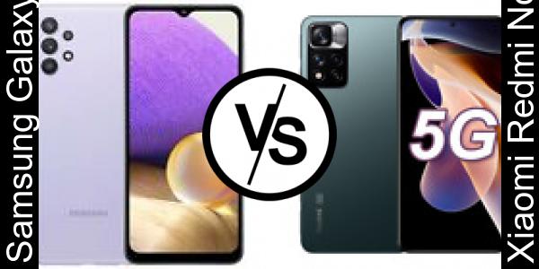 Compare Samsung Galaxy A32 5G vs Xiaomi Redmi Note 11 Pro - Phone rating