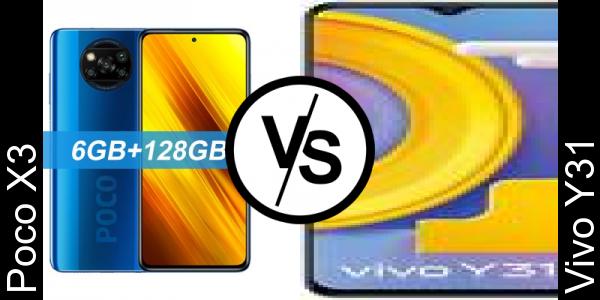 Compare Poco X3 vs Vivo Y31 - Phone rating