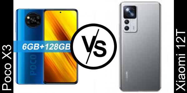 Compare Poco X3 vs Xiaomi 12T